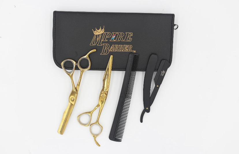 Mpire Barber and Beauty Shear Combo (Gold)